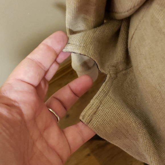 L.L. Bean long sleeve heavy tan collared pullover - Picture 3 of 5